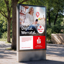 Anzeige der Kampagne Die von hier der Sparkasse Werra-Mei&szlig;ner im urbanen Umfeld