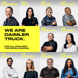 Poster Kampagne von Daimler Truck, Portraits der Mitarbeitenden