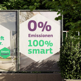 Poster der Firma Smartquart, die ihre nachhaltigen Konzepte bewirbt