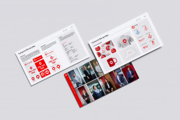 Gestaltungshandbuch zur Kampagne die von hier der Sparkasse Werra-Mei&szlig;ner, Grafik, Adaption auf Merchandise, Bildsprache durch Portraits der Mitarbeitenden