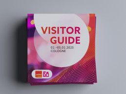 Heft f&uuml;r die Besucher der ISM Ingredients, Heft mit Keyvisual und dem Titel Visitor Guide
