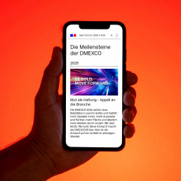Mobile Ansicht der DMEXCO Webseite
