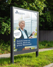 Citylight am Stra&szlig;enrand, Poster des Unternehmens Enertrag, Anwendung des neuen Layoutprinzips