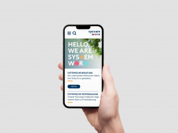 Mobile Ansicht der Systemworx website
