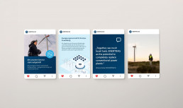 Social Media Posts auf Instagram, Absender Enertrag, Erneuerbare Energie, Zitat, Infografiken mit Text, Bilder